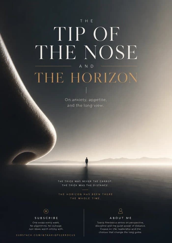 Poster for the essay The Tip of the Nose and the Horizon